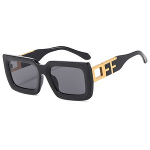 Luxury Trendy Off Sunglasses Men Femmes Box Boîte de soleil Métraves Metal Sun Suns Polyday