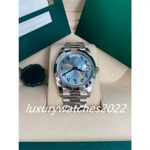 Montre de luxe 40mm cadran arabe V5 mouvement automatique cadran bleu glace lunette en acier inoxydable verre saphir montres élégantes pour hommes