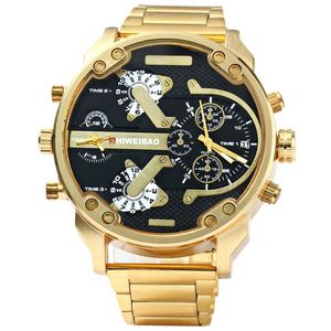 Reloj para hombre resistente al agua Sonia Amarilla con pantalla de hora dual, reloj de pulsera de cuarzo con banda de acero inoxidable, relojes de pulsera de cuarzo