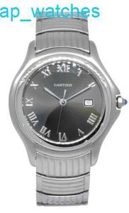 Relojes de lujo Carters Panthere Cougar Acero Esfera negra Reloj de cuarzo para mujer de 33 mm 120000 r FUR2