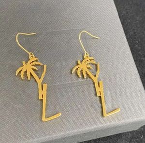 Femmes de luxe Boucles d'oreilles Designer Bijoux Palm Tree Dangle Pendentif 925 Boucle d'oreille en argent Y Party Studs Gold Hoops Engagement pour Gift01