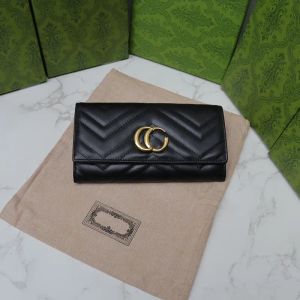 Porte-cartes en cuir de style classique pour femmes de luxe, en cuir véritable PVC, porte-cartes de crédit d'affaires, portefeuille à rabat long, porte-monnaie pour hommes, pochette cadeau sans boîte