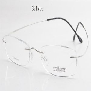 Marco de gafas ópticas sin montura de titanio de silueta de marca de lujo sin tornillos gafas graduadas con Bax 85649292172