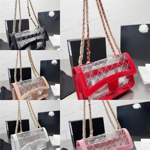 Luxurys Designer Bags 23ss Channel bags Messenger Bag Sac à main Épaule Enveloppe Sac Fourre-tout Nouvelle chaîne de mode pour femmes mignon PVC transparent CF portable Sac à bandoulière