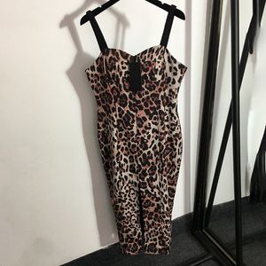 Luxurys Leopard Femmes Robe Sexy Sans Manches Sling Dress Summer Vintage Street Style Robes