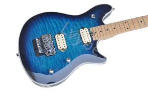 Lvybest – guitare électrique à corps bleu avec micros 2H, matériel chromé, dessus matelassé en érable, offrant des services personnalisés