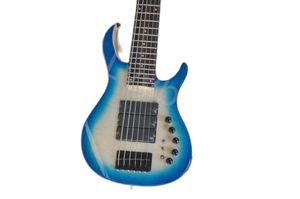 Lvybest Electric Bass Guitar Factory Corps bleu personnalisé 6 cordes avec matériel noir Touche en palissandre Fournir un service personnalisé