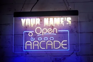 Bande lumineuse LED LX1290, signe vos noms, salle de jeux d'arcade ouverte, gravure 3D, double couleur, conception gratuite, vente en gros et au détail