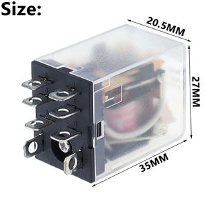 Ly2NJ Coil Power Relay Car Auto AC 12V 24V 36V 48V 110V 220V 380V MINI MICRO ELECTROMAGNETIC RELAY STANT 8PIN DPDT MODULE