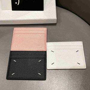 Litchi porte-carte MM6 Clip sac de créateur en cuir léger marque à la mode porte-cartes portefeuille 231215