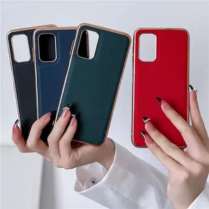 Case de téléphone à grain de gratique pour l'iPhone 14 13 Pro Max Samsung Galaxy Z Fold3 Fold4 5G Flip3 Flip4 S23 S22 Sony Xperia 10 1 5 Google Pixel 7 6 Shell de placage en cuir authentique