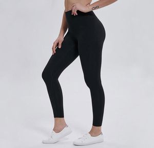 Lycra tissu couleur unie femmes pantalons de yoga taille haute sport vêtements de sport Leggings élastique Fitness dame globale collants complets entraînement Siz7037305