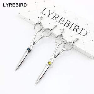 Lyrebird HIGH CLASS Ciseaux de coupe de cheveux Japon Ciseaux de coiffure 5,5 POUCES Pierre bleue pierre jaune NOUVEAU