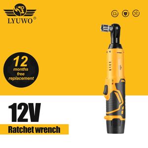 LYUWO 3/8 Rechargeable Electric Ratchet Set Angle Drill Screwdriver To Remove Screw Nut Automobile Maintenance Tool 240112