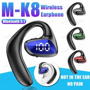 M-K8 écouteurs sans fil HIFI son Sport crochet d'oreille Bluetooth écouteurs casque unique casque étanche avec affichage numérique Led