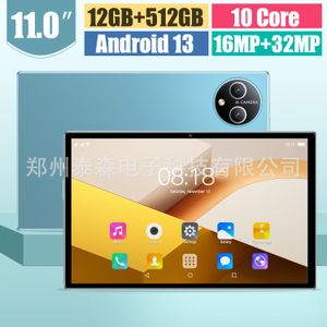 Tablette Android M11, stock de vente en gros transfrontalier 10.1, version anglaise de Google, peut être branchée pour les appels téléphoniques 12 + 512