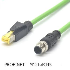 M12 4 PIN D CODE D à RJ45 Connecteur Connecteur de fil masculin et femelle Profinet Ether Cat Ethernet Ligne pour interrupteur de routeur Servro Motor