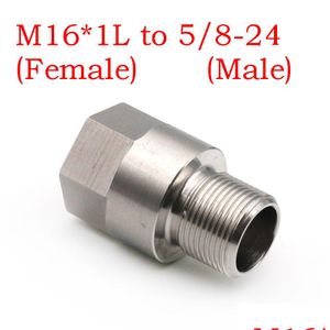 Adaptateur de filtre à carburant M16X1L femelle à 5/8-24 mâle, filetage en acier inoxydable, piège à Soent, changeur de fils, convertisseur de vis SS, livraison directe Dhsxn