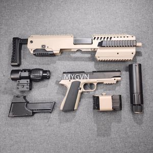 Pistola de juguete semiautomática M1911 con Kit de carabina, pistola de juguete, eyección de carcasa de bala suave para adultos y niños, divertidos juegos de disparos