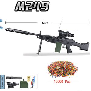 Pistola de Paintball M249, pistolas de juguete eléctricas manuales para niños con bala, modelo de plástico, juego al aire libre, lucha CS