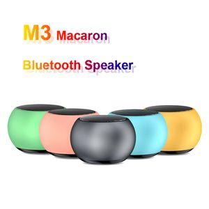 M3 Macarons Haut-parleurs sans fil colorés Radio Round Small Steel Cannon Bluetooth 3D Mini Portable Subwoofer TWS Speaker in Retail Box