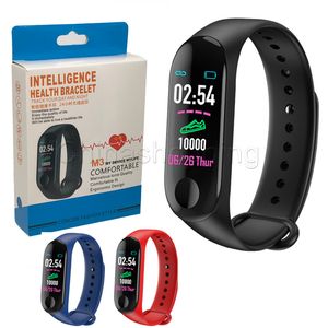 Pulsera inteligente M3, rastreador de fitness, frecuencia cardíaca, pulsera de ritmo cardíaco, recordatorio de llamadas, banda inteligente deportiva resistente al agua para iOS y Android