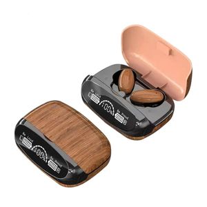 Écouteurs intra-auriculaires Bluetooth 5.2, oreillettes sans fil, Grain de bois M35, TWS, tactiles, pour le sport