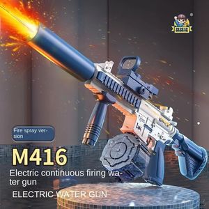 M416 Water Gun Electric Pistol Shooting Lighting Toy Gun Full Automatic Summer Pool Beach Toy For Kids Children Boys Girls Adult 240220