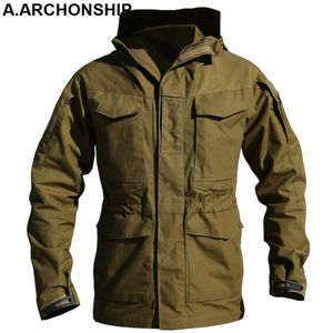 M65 UK US Army Vêtements Coupe-Vent Militaire Domaine Vestes Hommes Hiver / Automne Imperméable Vol Pilote Manteau À Capuche Trois couleurs 210928