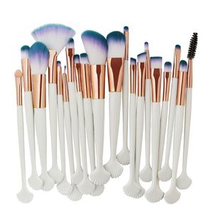 MAANGE 20 pièces ensemble de pinceaux de maquillage coquille poudre de fond de teint ombre à paupières pinceau à lèvres à sourcils mélange pinceaux de maquillage outils essentiels de beauté