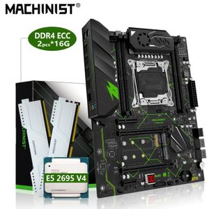 MAQUINISTA MR9A PRO Placa base X99 Set LGA2011-3 Kit Xeon E5 2695 V4 CPU 2x16G = 32GB DDR4 Memoria RAM Soporte Nvme M.2 Sata ATX 240307