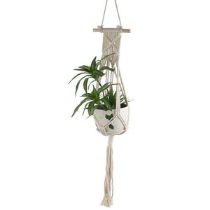 Cintre pour plantes en macramé, tentures murales d'intérieur et d'extérieur, belle décoration de maison, support de jardinière, panier en corde de coton avec perles