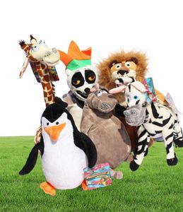 Madagascar Alex Marty Melman Gloria Plush Toys Lion Zebra Girafe Monkey Penguin Hippo Soft Toys 25cm 6pcslot3600061