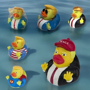 Maga Trump Cap Ducks PVC Bath Floating Water Toy Party Supplies Funny Toys Gift