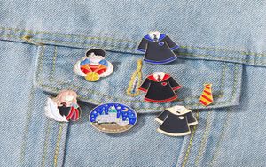 Robe de célibataire magique en émail, uniforme de magicien de sorcière, broches personnalisées, Badge de revers, sac à dos, accessoires de dessin animé, bijoux de sorcellerie3437761