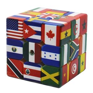 Cubes magiques 3x3x3 drapeaux nationaux Cube magique impression UV drapeaux du monde Puzzle Cube cartes de la terre mondiale Mark Magico Cubo 3x3 pour enfants 231019