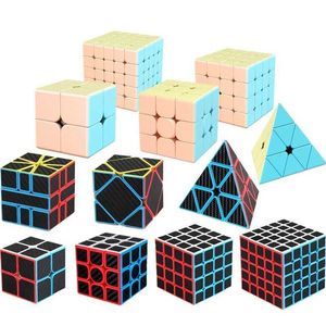 Magic Cubes Moyu Meilong 3x3x3 4x4x4 Magic Cube Cube en carbone Autocollant Speed Cube Puzzle Puzzle Toys pour les enfants T240422