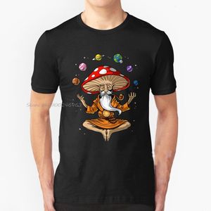 Camisetas de Buda con seta mágica, ropa de calle, ropa negra divertida, camisetas para hombre, camisetas Hippie, setas psicodélicas