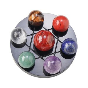 Coffret cadeau magique Reiki Chakra méditation guérison boule de cristaux énergie pierre ensemble de 8 pièces