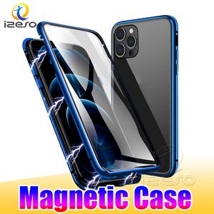 Case magnética de cuerpo completo para iPhone 14 13 12 Pro Max 11 8 Plus Cajones de teléfono de adsorción magné