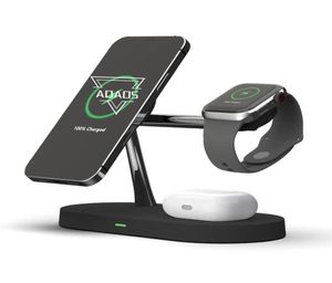Magnetic 15W Wireless Charger 3 en 1 soporte de carga rápida para Watch Smart Smart Phone auriculares4600547