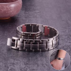 Pulsera magnética para hombres terapia artritis puro hombre cadena enlace germanio 231225