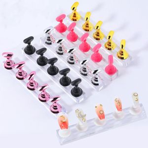 Magnetic Nail Soporting Practice Pantall Stand Crystal acrílico que muestra la herramienta de arte de uñas de la plataforma colorido esmalte de uñas para novatos