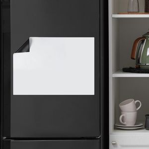 Tableau blanc magnétique pour le réfrigérateur-carton blanc auto-adhésif pour mur blanc portable avec 2 aimants 3 marqueurs de tableau de craie 1