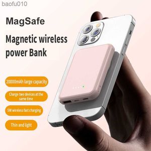 Magnetic Wireless Power Bank Portable 20000mAh Charger Mini Fast Charging External Auxiliary Battery for iPhone12 13 14 L230619
