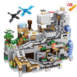 Magnetismo Compatible Ladrillos Creados Técnicos Bloques de construcción Montaña Cave Village Figuras Módulo Brick Kids Toy Build MOC Q0723
