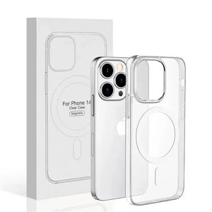 Magsafes magnétique antichoc Transparent PC couverture arrière coque de téléphone pour iPhone 14 13 12 11 Pro Max 14Plus