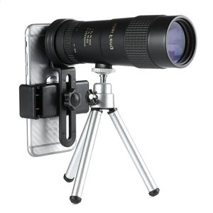 Maifeng 840x40 télescope monoculaire Compact rétractable Zoom étanche Bak4 professionnel HD ED verre avec trépied pince pour téléphone 240312