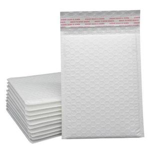 Bolsas de correo Embalaje de transporte Película de perla blanca Sobre de burbuja Bolsa de mensajería Embalaje impermeable Bolsa de correo 12 * 22 cm YL138