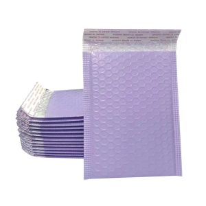 Mailers 50pcs Sac à bulles en plastique violet Matte coextruded Film Bubble Enveloppe Sac d'emballage étalant